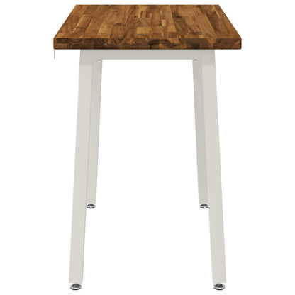 110 x 55 x 75 cm Solid Acacia Wood Natural and White