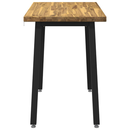 110 x 55 x 75 cm Solid Acacia Wood White and Black Rectangular