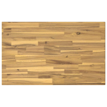 110 x 55 x 75 cm Solid Acacia Wood White and Black Rectangular
