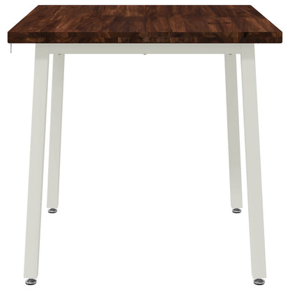 70 x 70 x 75 cm Solid Acacia Wood Dark Brown and White Square