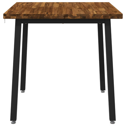 70 x 70 x 75 cm Solid Acacia Wood Natural and Black Square
