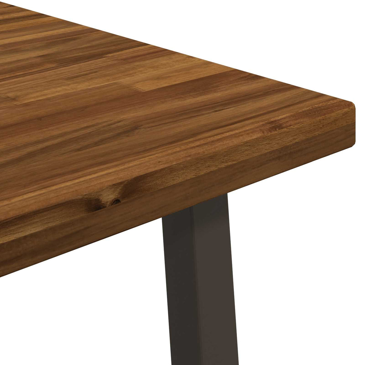 70 x 70 x 75 cm Solid Acacia Wood Natural and Coffee Square