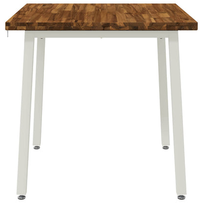 70 x 70 x 75 cm Solid Acacia Wood Natural and White Square