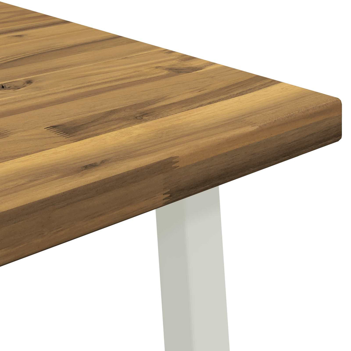 70 x 70 x 75 cm Solid Acacia Wood White Square