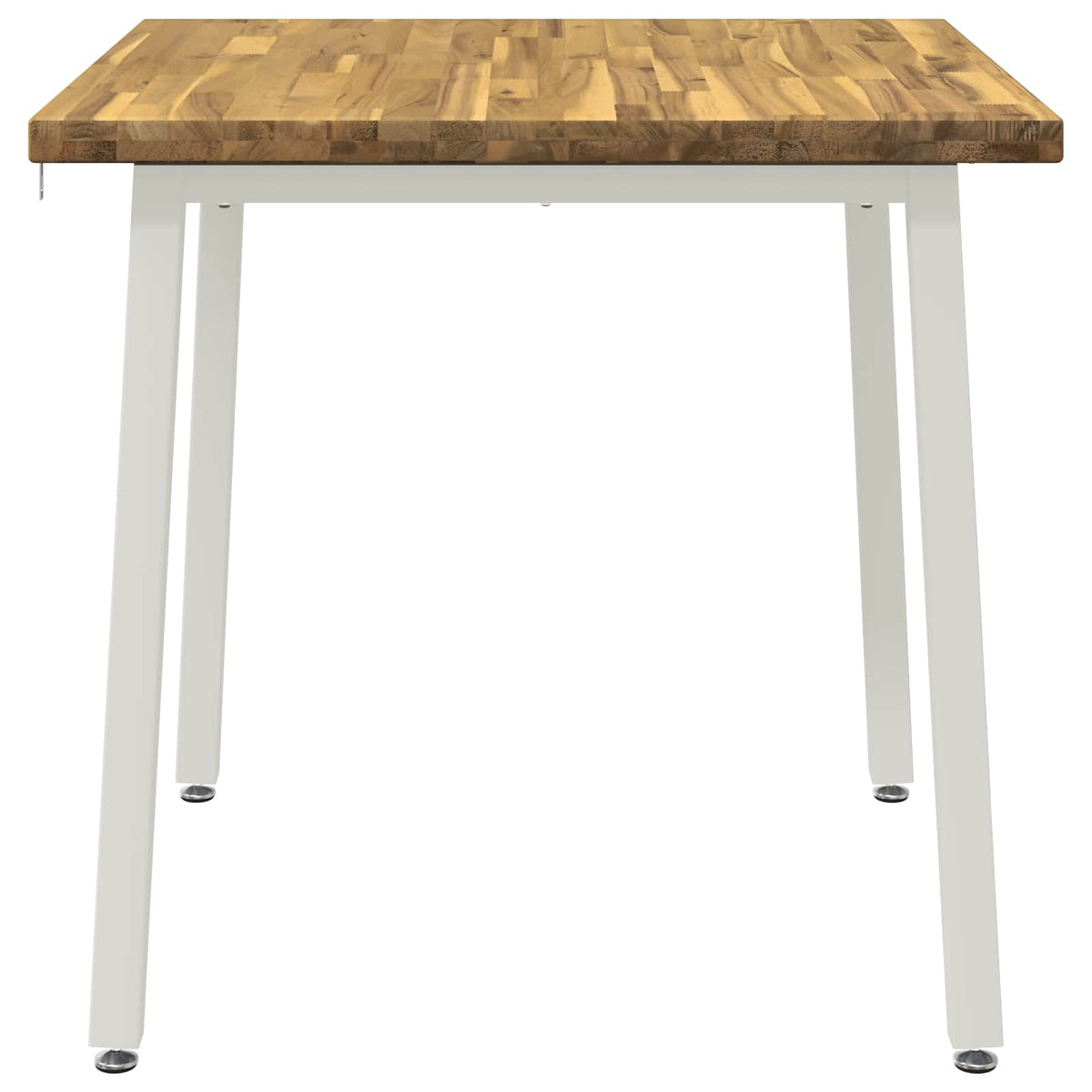 70 x 70 x 75 cm Solid Acacia Wood White Square