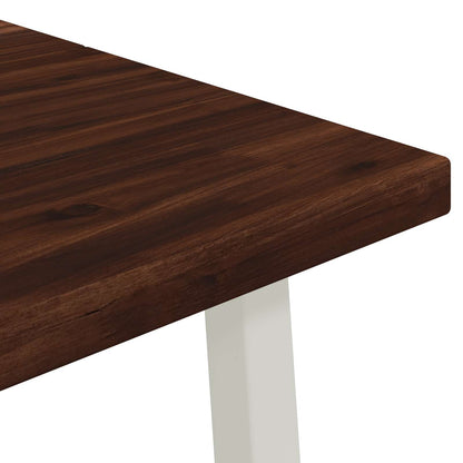 120 x 70 x 75 cm Solid Acacia Wood Dark Brown and White
