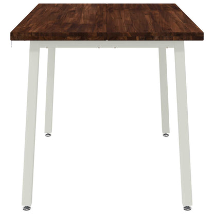 120 x 70 x 75 cm Solid Acacia Wood Dark Brown and White