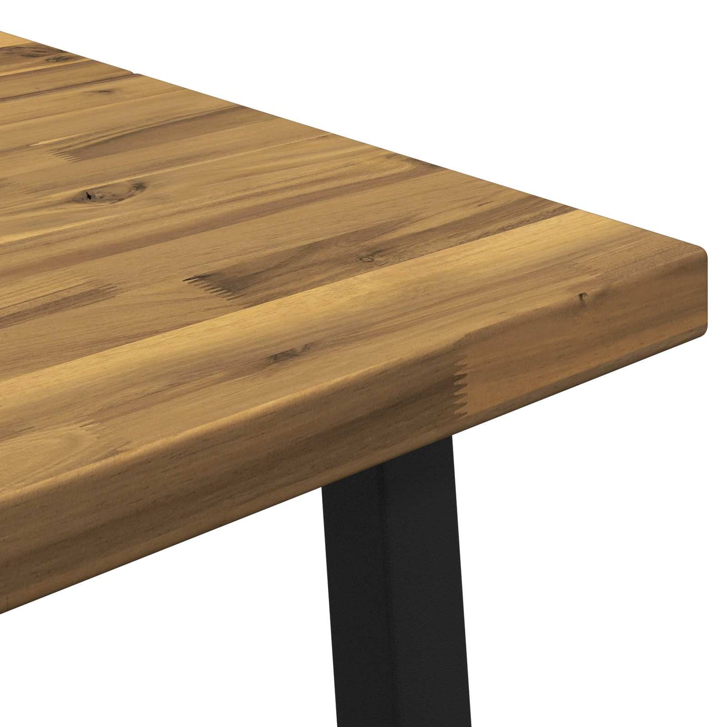 120 x 70 x 75 cm Solid Acacia Wood White and Black Rectangular
