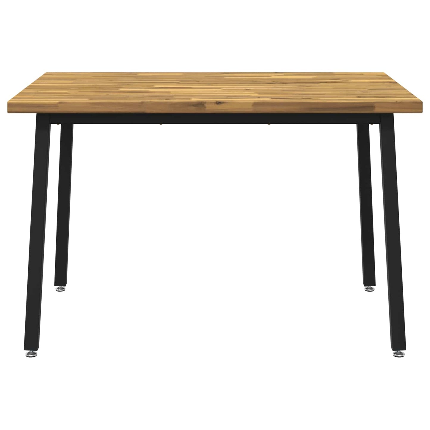 120 x 70 x 75 cm Solid Acacia Wood White and Black Rectangular