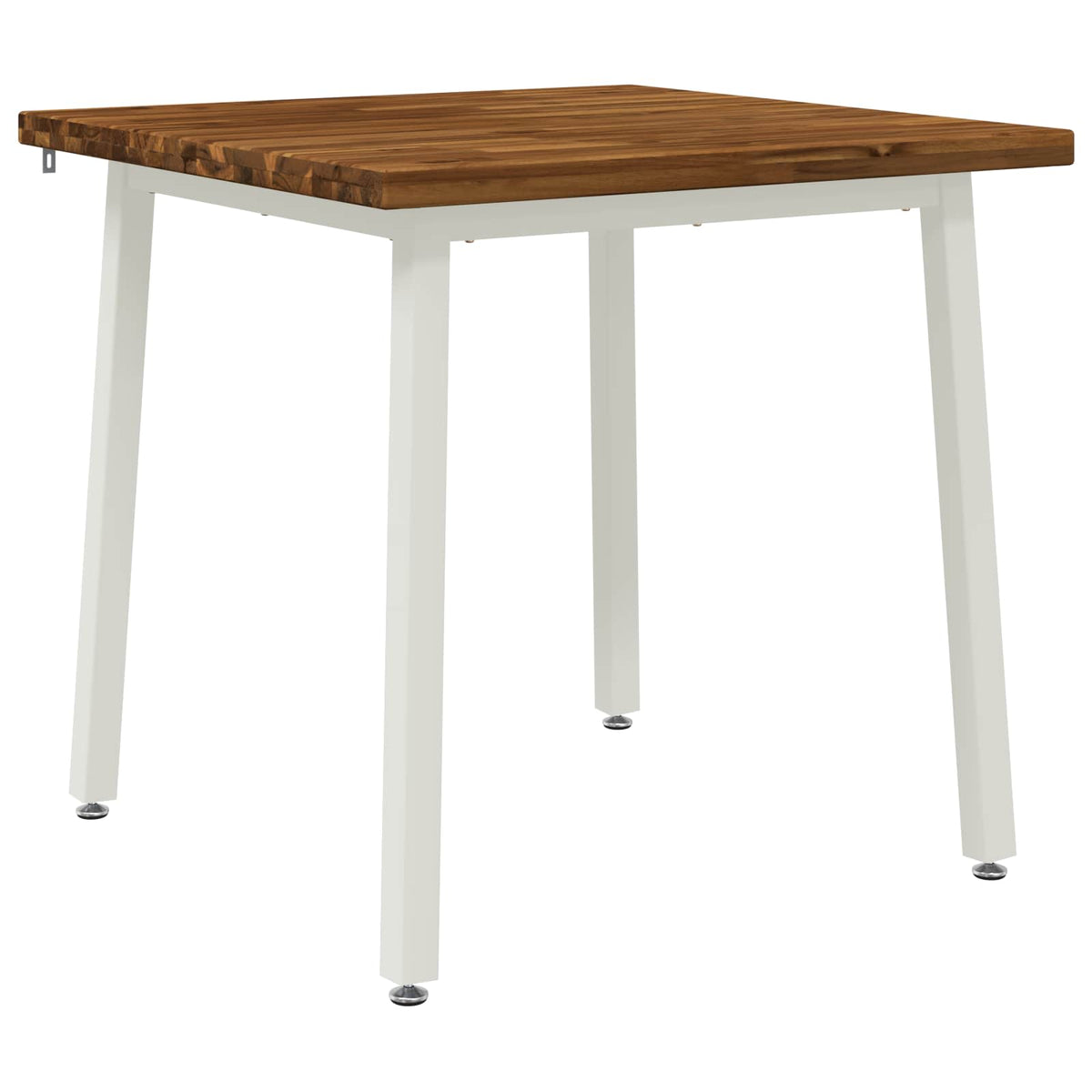 80 x 80 x 75 cm Solid Acacia Wood Natural and White Square