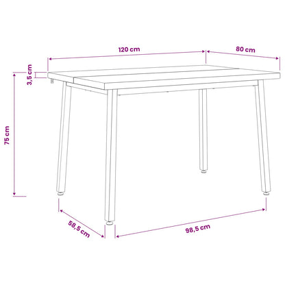 120 x 80 x 75 cm Solid Acacia Wood Dark Brown and White