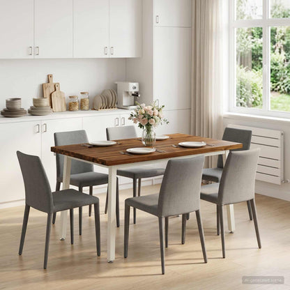 120 x 80 x 75 cm Solid Acacia Wood Natural and White