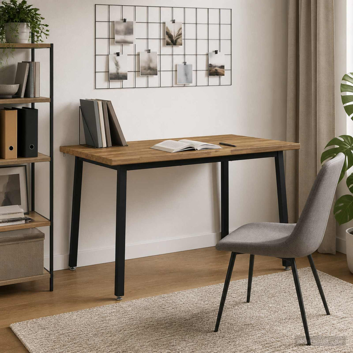 120 x 80 x 75 cm Solid Acacia Wood White and Black Rectangular