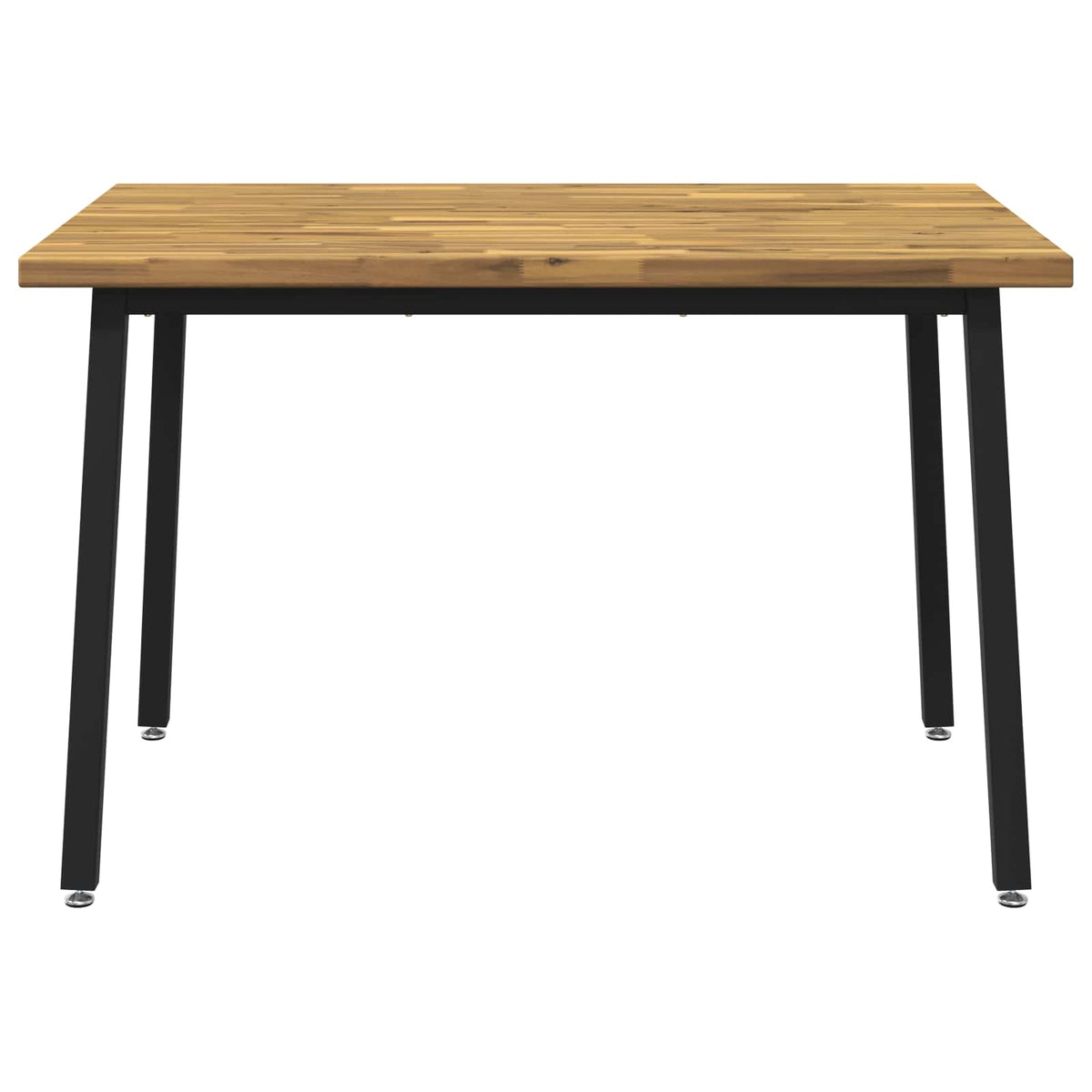 120 x 80 x 75 cm Solid Acacia Wood White and Black Rectangular