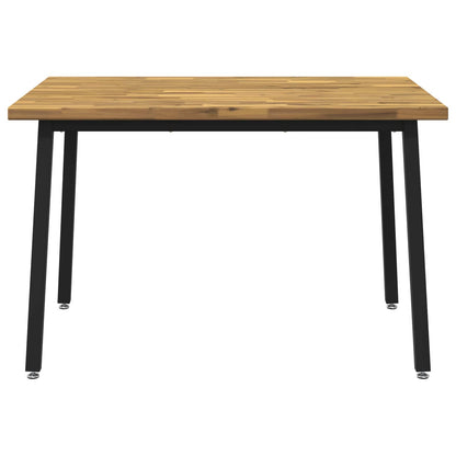 120 x 80 x 75 cm Solid Acacia Wood White and Black Rectangular