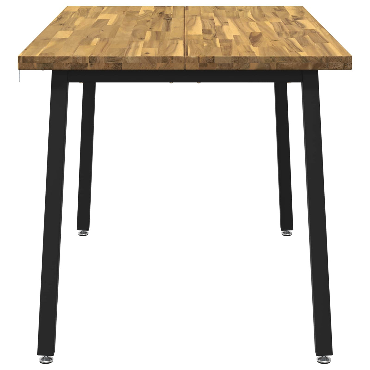 120 x 80 x 75 cm Solid Acacia Wood White and Black Rectangular