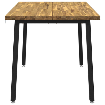 120 x 80 x 75 cm Solid Acacia Wood White and Black Rectangular