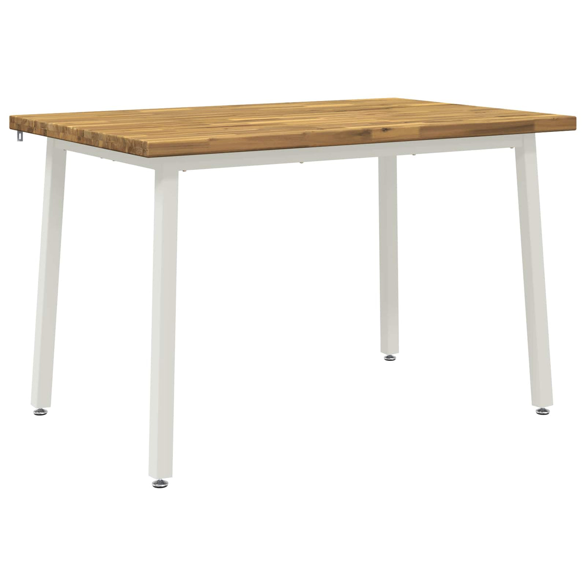 120 x 80 x 75 cm Solid Acacia Wood White Rectangular