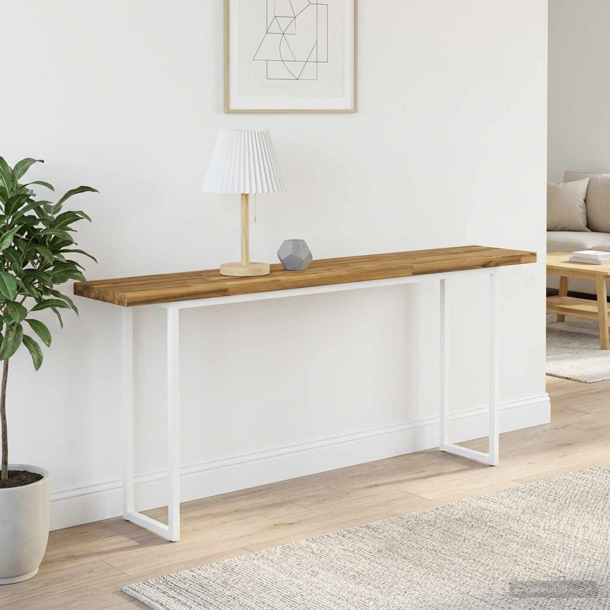 Rectangular Table Top 140 x 30 x 3.5 cm Rectangular White