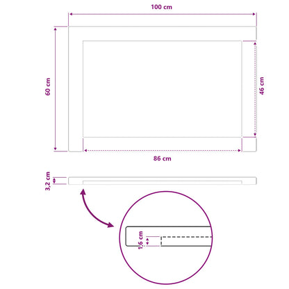 Rectangular Table Top 100 x 60 x 3.2 cm Rectangular