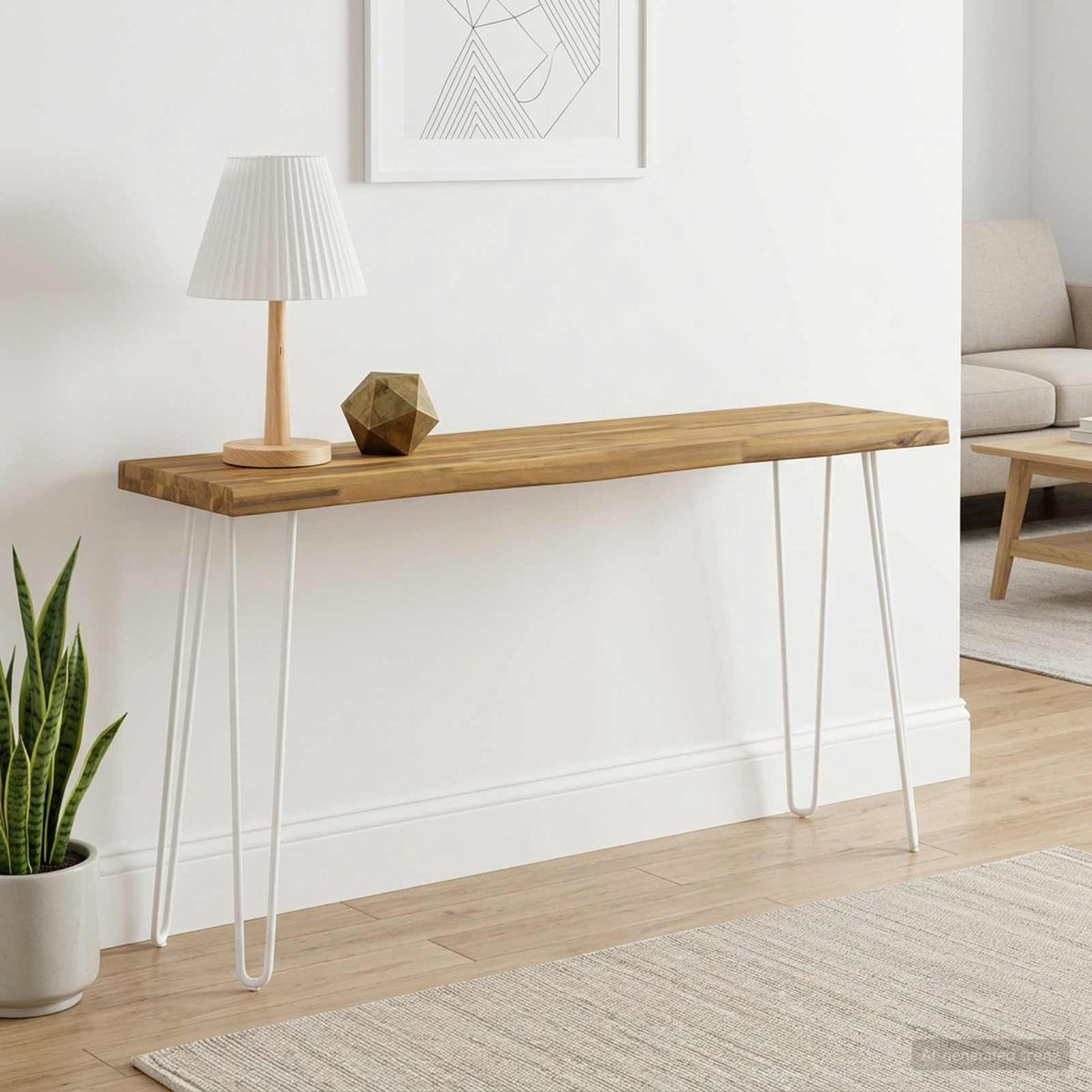 Live Edge Table Top 120 x 30 x 3.5 cm Rectangular White