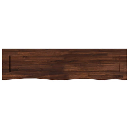 Live Edge Table Top 120 x 20 x 3.5 cm Rectangular Dark Brown