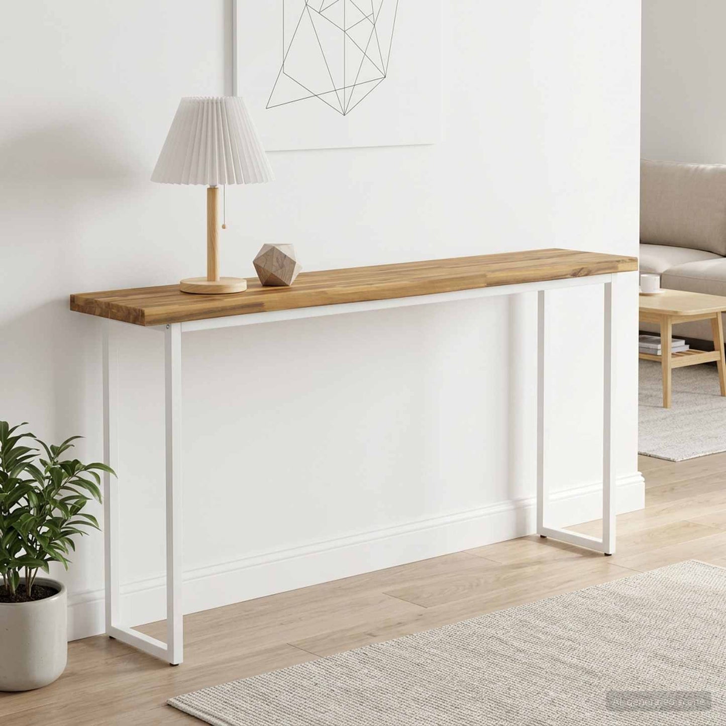 Live Edge Table Top 150 x 20 x 3.5 cm Rectangular White