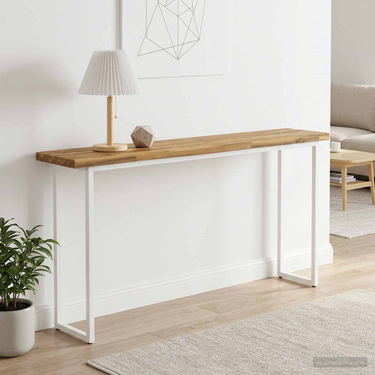 Live Edge Table Top 160 x 20 x 3.5 cm Rectangular White