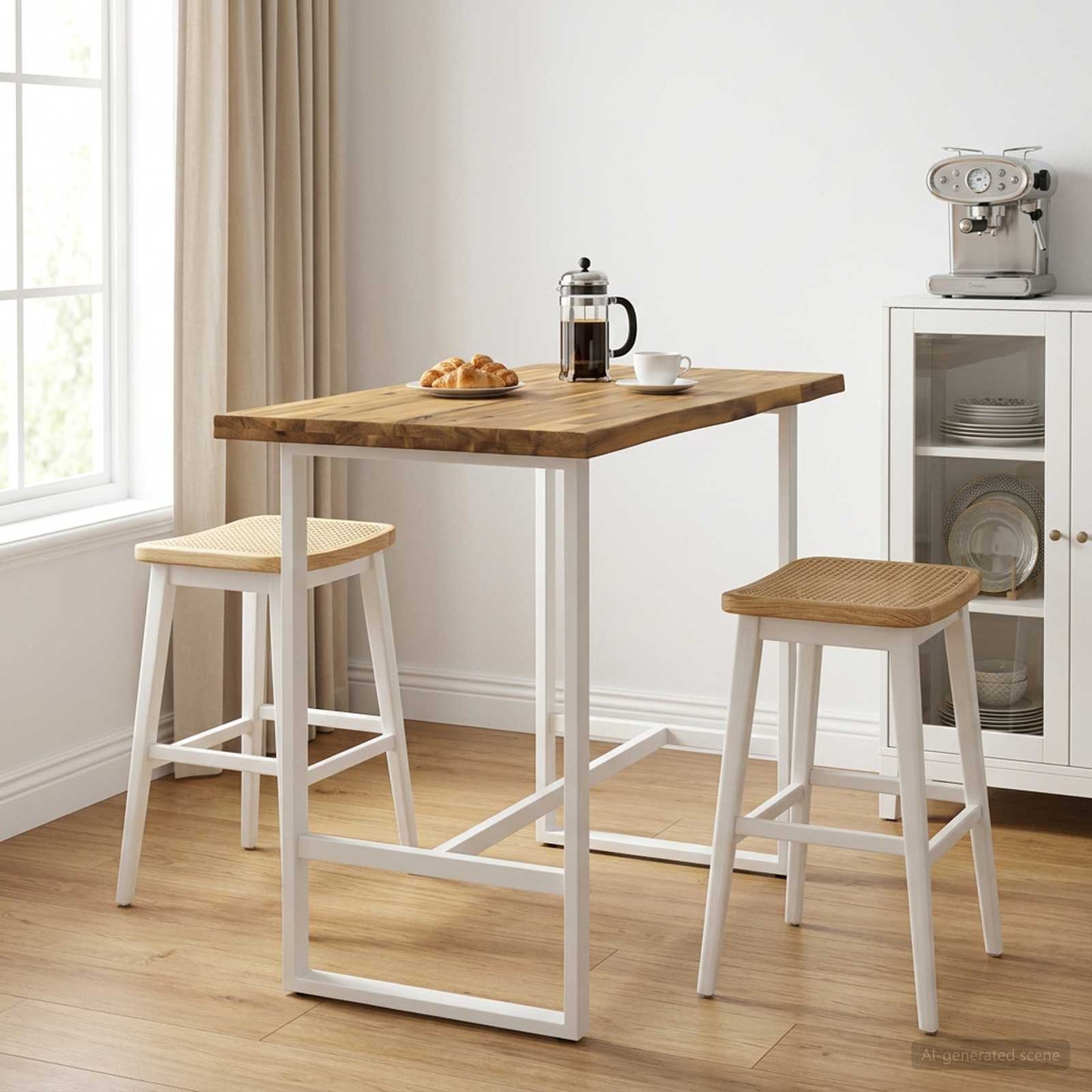 Live Edge Table Top 110 x 50 x 3.5 cm Rectangular White