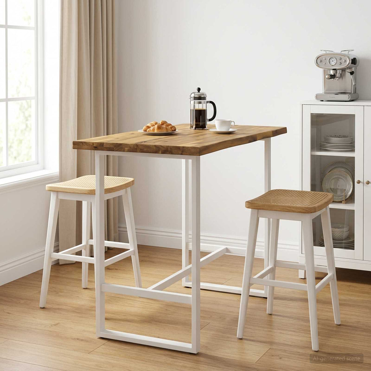 Live Edge Table Top 120 x 40 x 3.5 cm Rectangular White
