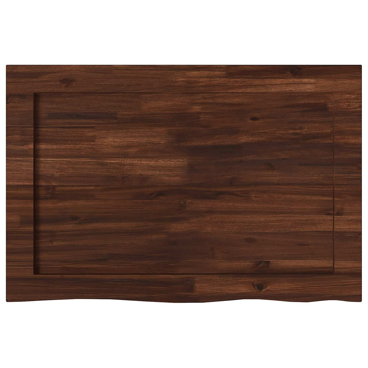 Live Edge Table Top 100 x 60 x 3.5 cm Rectangular Dark Brown