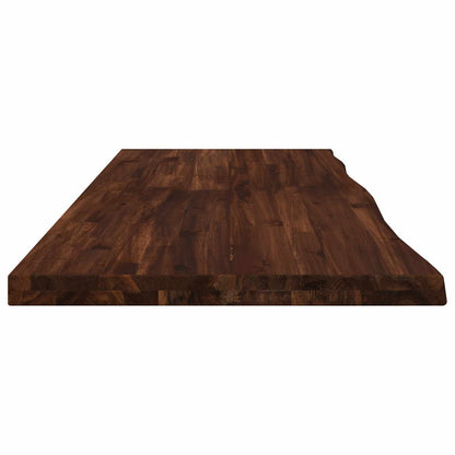 Live Edge Table Top 140 x 60 x 3.5 cm Rectangular Dark Brown