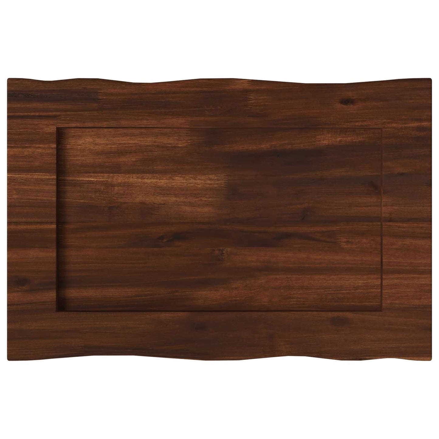Live Edge Table Top 80 x 40 x 3.5 cm Rectangular Dark Brown