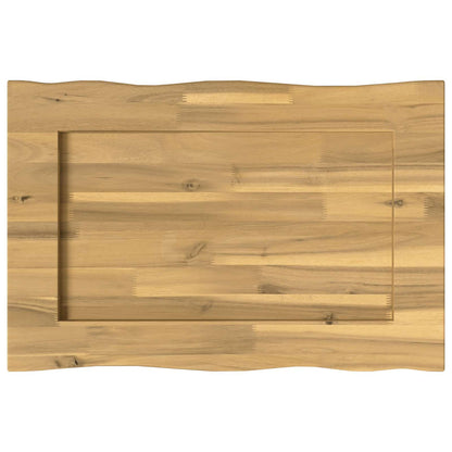 Live Edge Table Top 80 x 40 x 3.5 cm Rectangular White