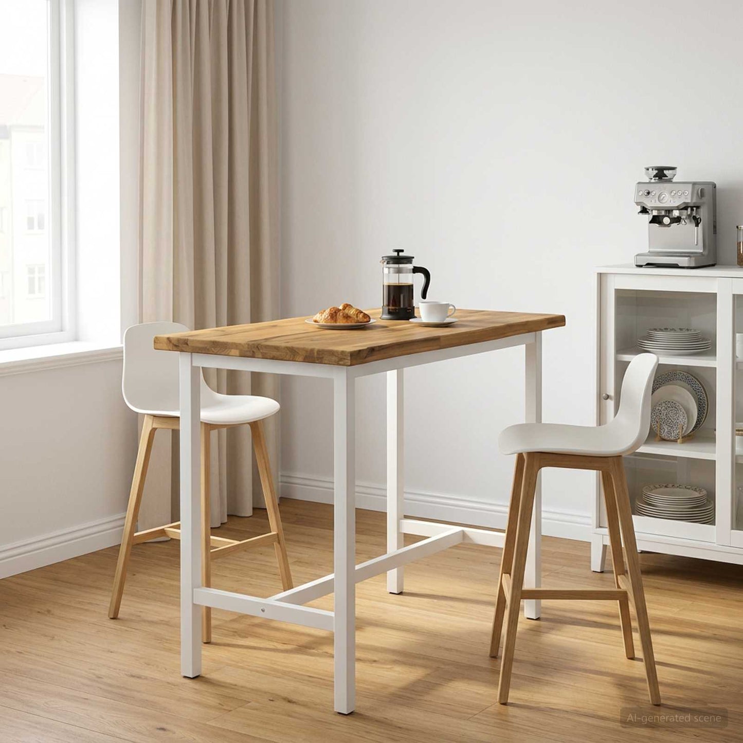 Live Edge Table Top 120 x 40 x 3.5 cm Rectangular White