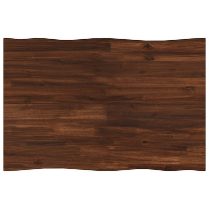 Live Edge Table Top 70 x 60 x 3.5 cm Rectangular Dark Brown