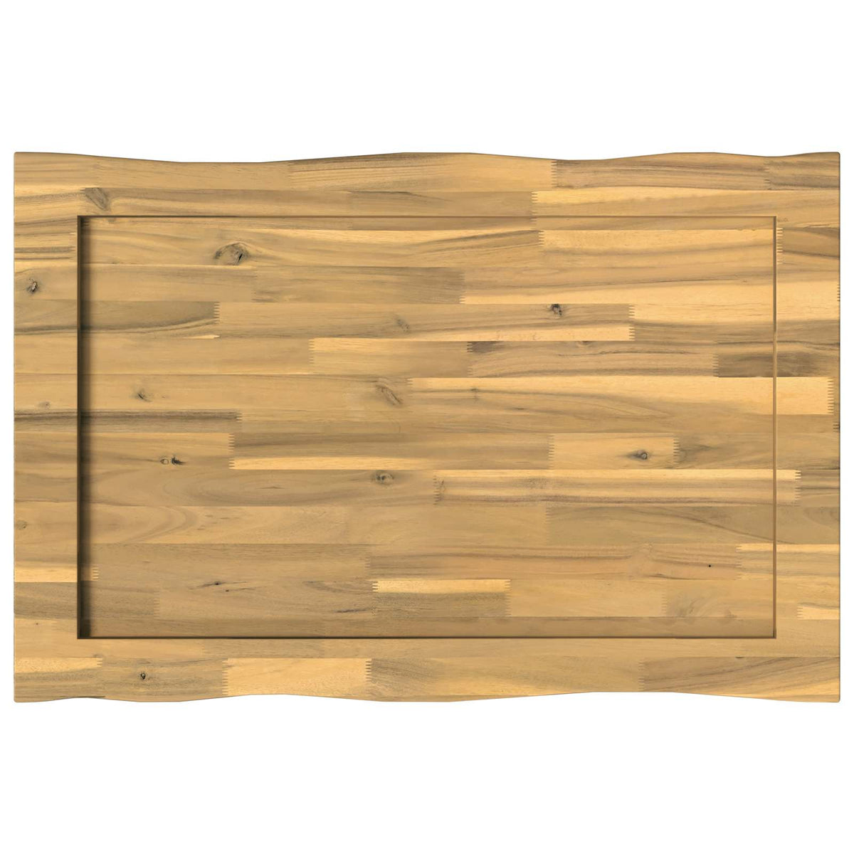 Live Edge Table Top 70 x 60 x 3.5 cm Rectangular White