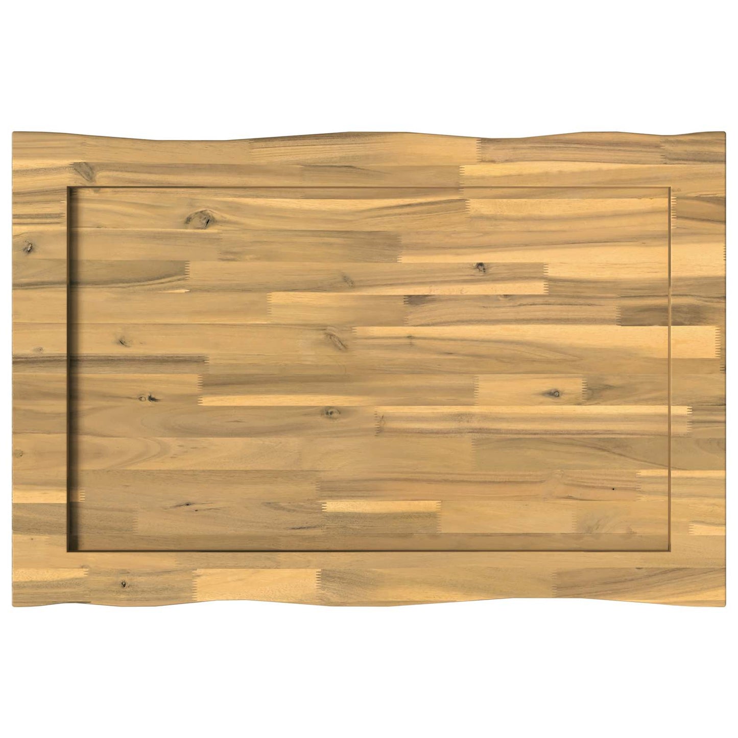 Live Edge Table Top 90 x 60 x 3.5 cm Rectangular White