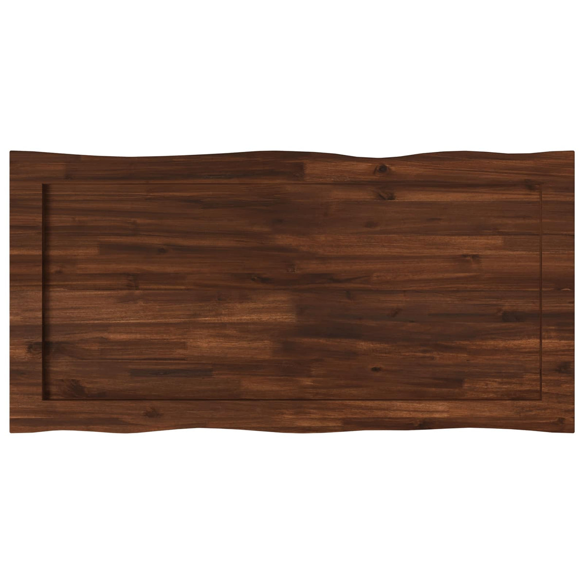 Live Edge Table Top 100 x 60 x 3.5 cm Rectangular Dark Brown