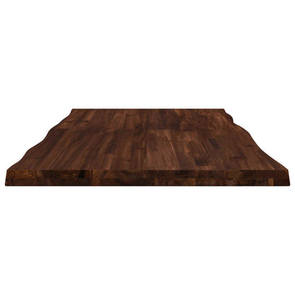 Live Edge Table Top 100 x 60 x 3.5 cm Rectangular Dark Brown