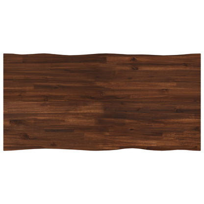 Live Edge Table Top 120 x 60 x 3.5 cm Rectangular Dark Brown