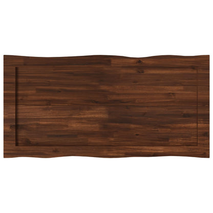 Live Edge Table Top 140 x 60 x 3.5 cm Rectangular Dark Brown