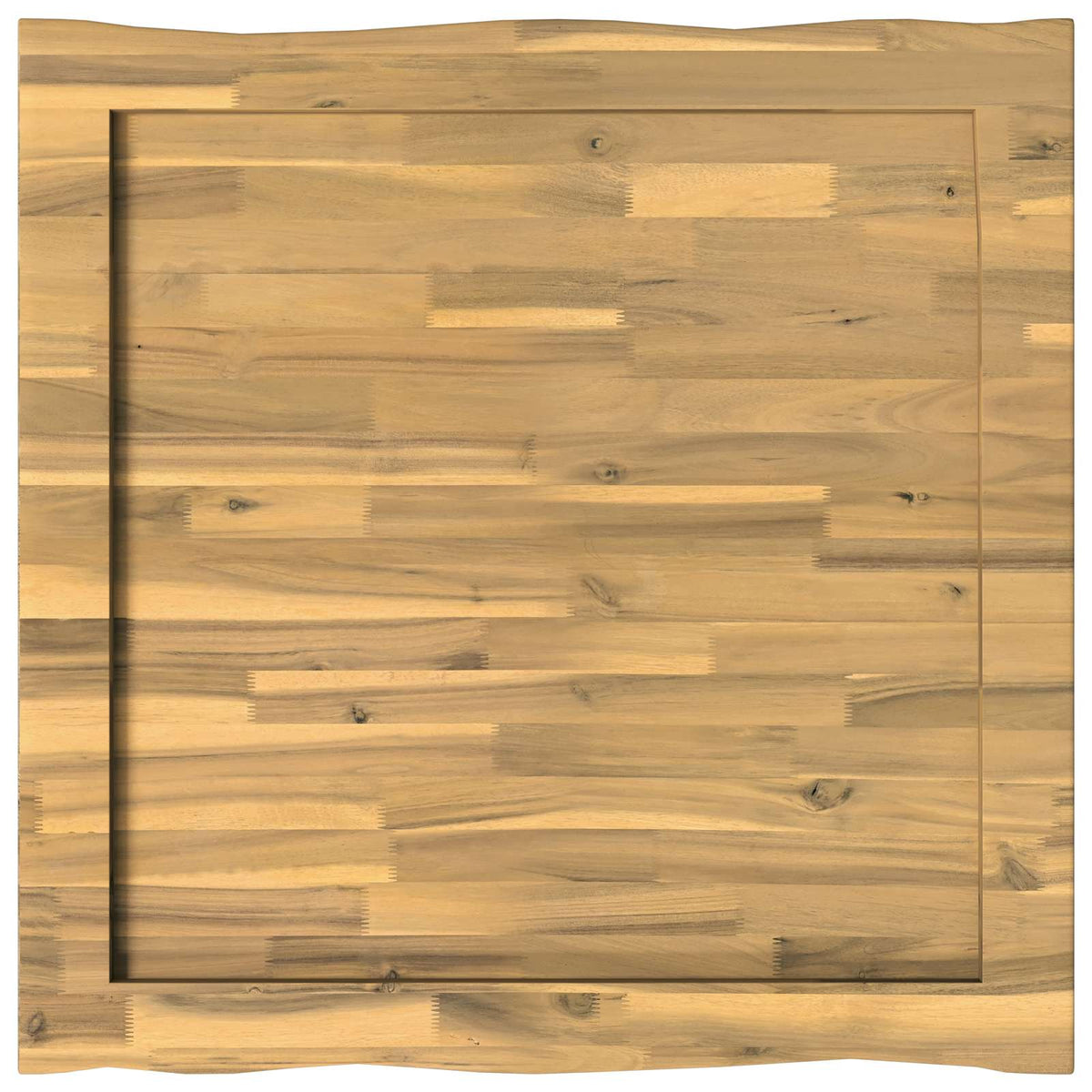 Live Edge Table Top 70 x 70 x 3.5 cm Square Solid Acacia Wood