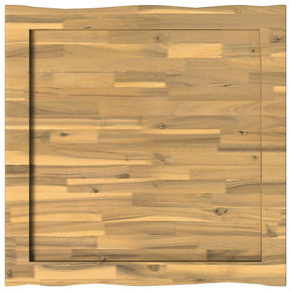 Live Edge Table Top 70 x 70 x 3.5 cm Square Solid Acacia Wood