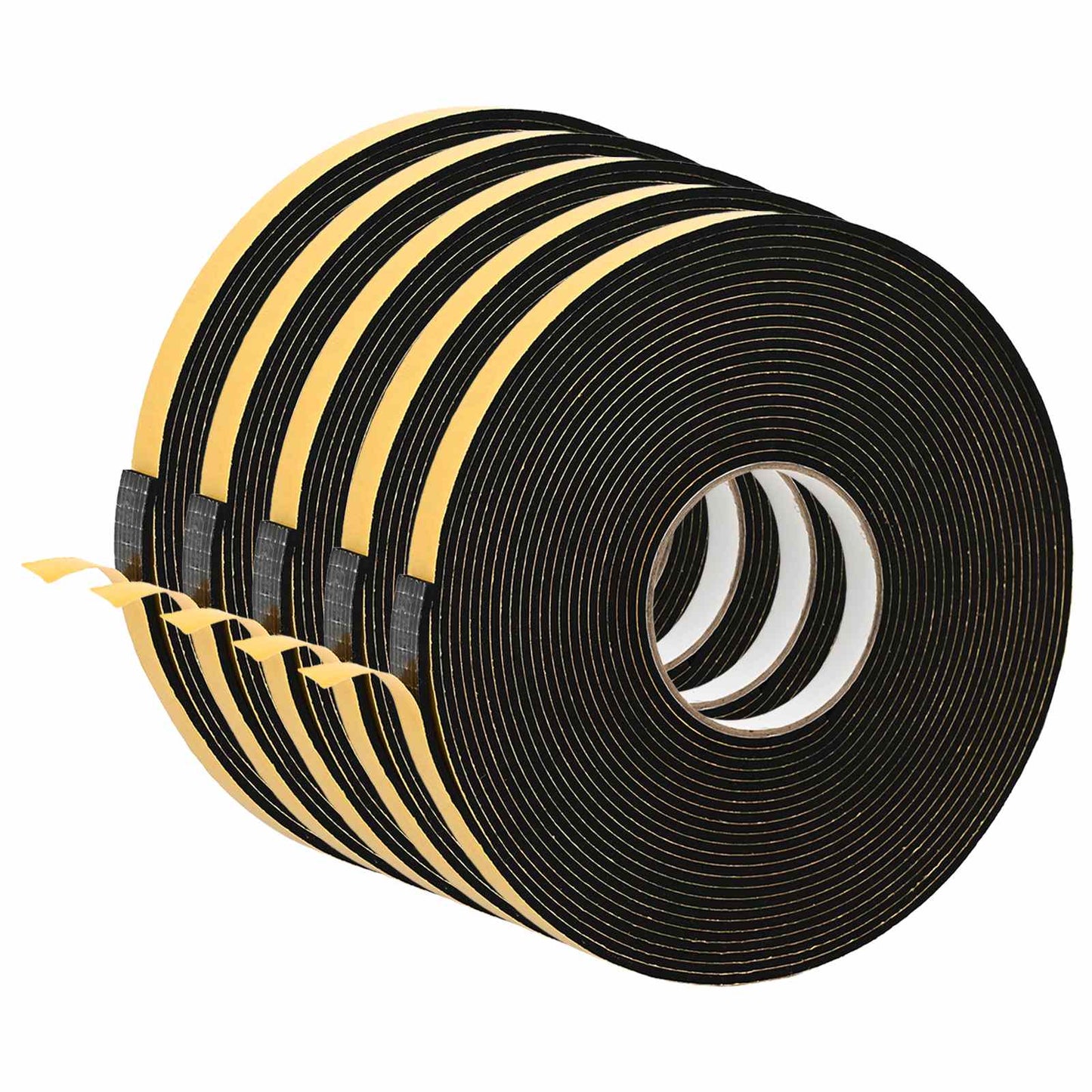 Self-adhesive Foam Tape 5 pcs Black 15mm x 10m CR Foam