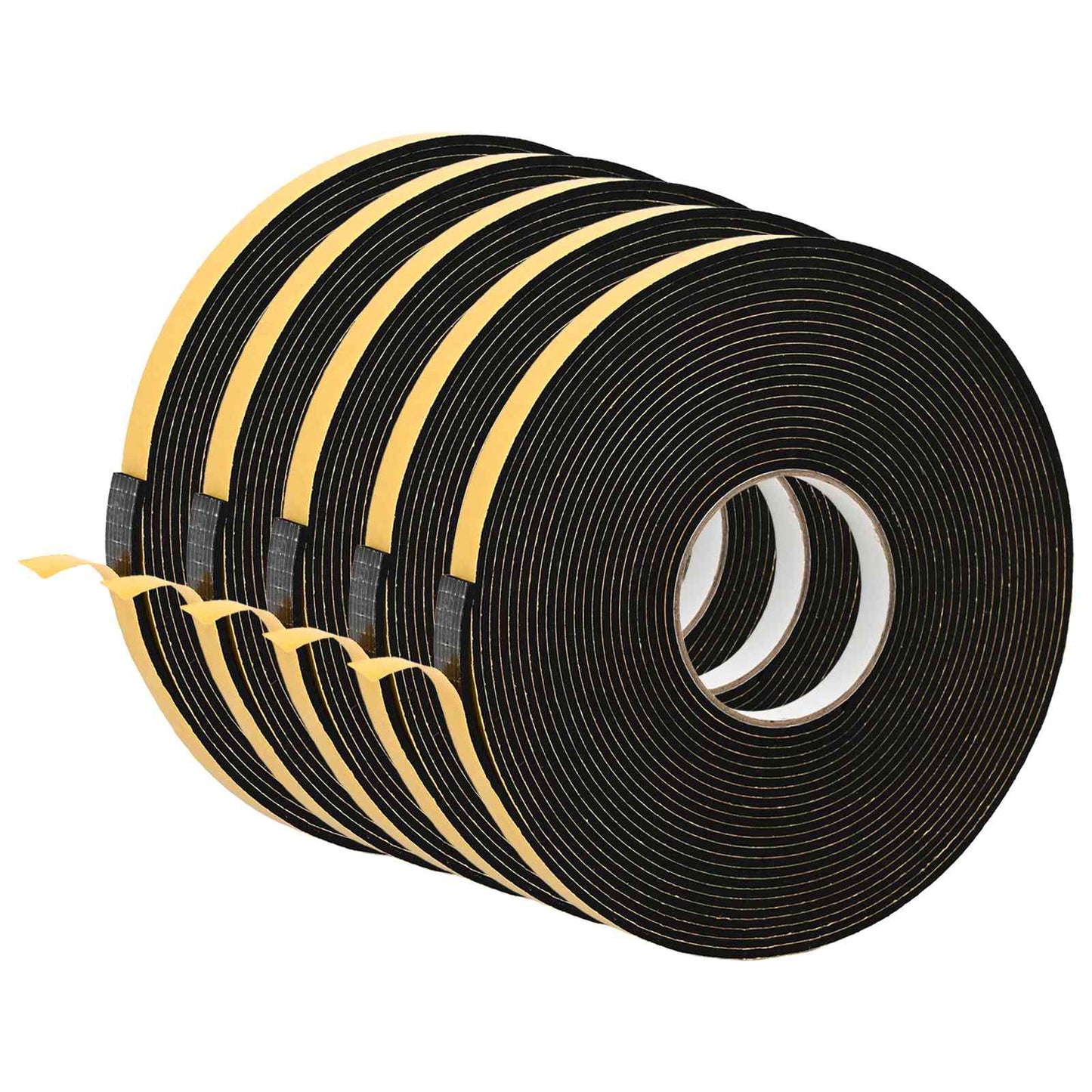Self-adhesive Foam Tape 5 pcs Black 15mm x 10m CR Foam