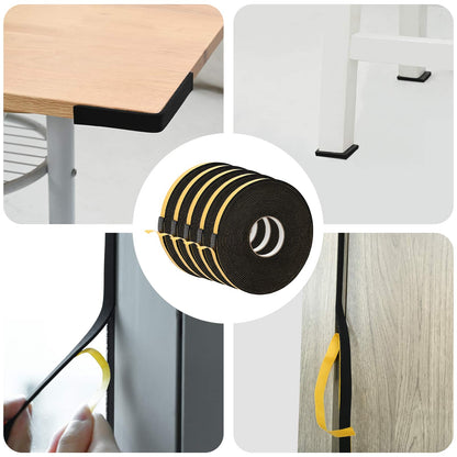 Self-adhesive Foam Tape 5 pcs Black 15mm x 10m CR Foam