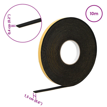 Self-adhesive Foam Tape 10 pcs Black 15mm x 10m CR Foam