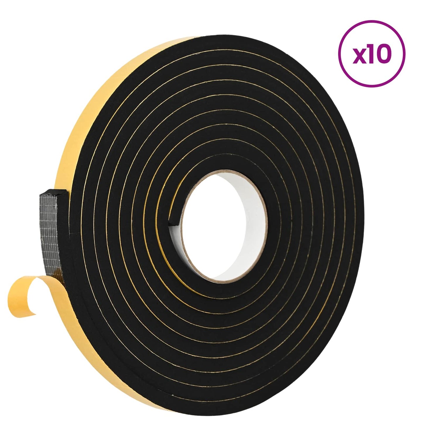 Self-adhesive Foam Tape 10 pcs Black 15mm x 5m CR Foam