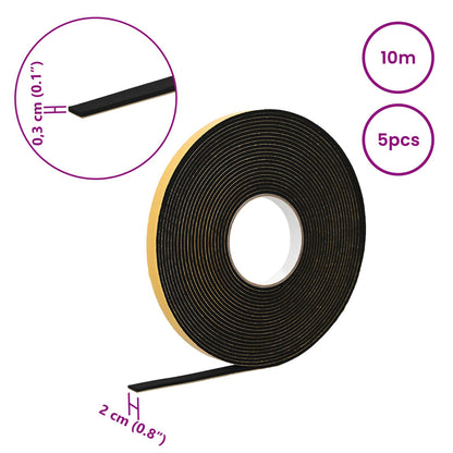 Self-adhesive Foam Tape 5 pcs Black 20mm x 10m CR Foam